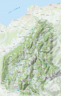 Fond de Carte des Alpes du Léman
