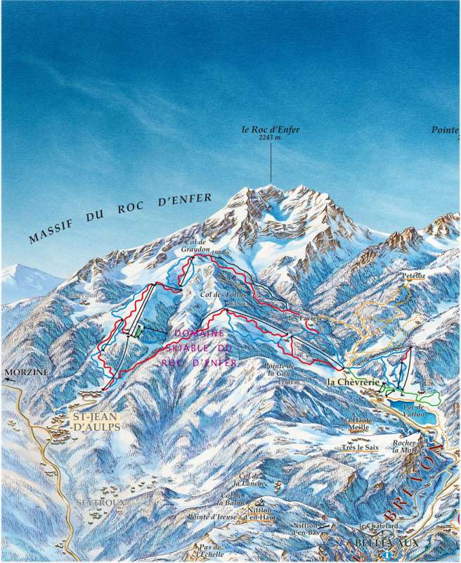 Plan des pistes du Roc d'Enfer