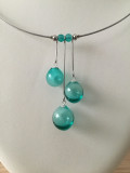 collier perles de verre turquoise