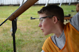 Activité biathlon estival, tir à la carabine, vtt,