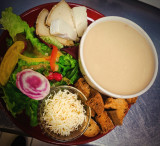 soupe à l'oignon et croutons