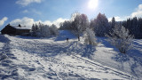 Paysage enneigé du domaine de ski de fond du Plateau de Plaine Joux, les Brasses