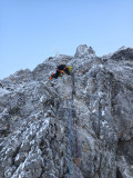 Dry tooling des Habères voie rocher