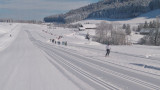 skieurs sur boucle verte 