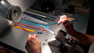 technique du verre filé à l'atelier