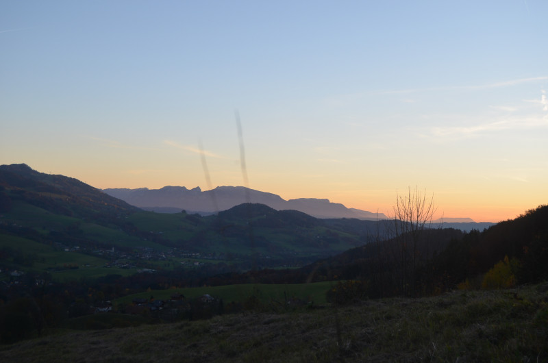 vue sur le coucher du soleil
