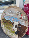 illustration alpage sur bois Gaec Le Plane