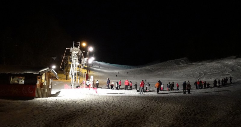 Ski nocturne à Lullin