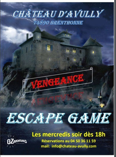 Affiche des soirées Escape game prévues cet été au Château d'Avully