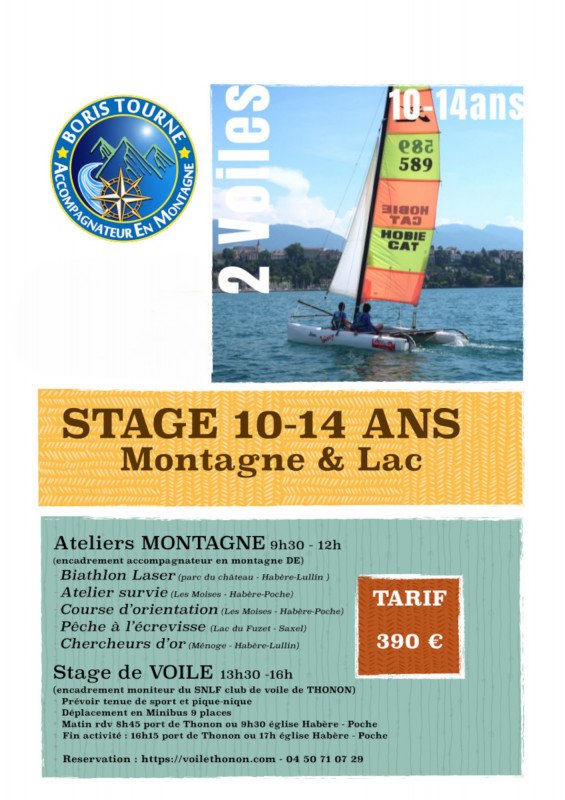 Stage Montagne & Lac pour les 10-14 ans