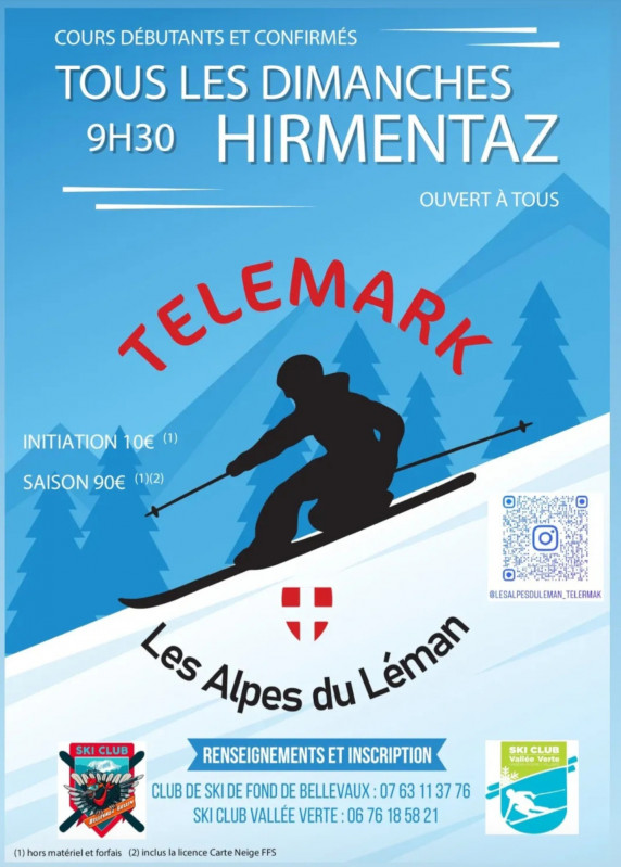 Cours de Télémark_Bellevaux - © Ski-Club Bellevaux -Lullin et Ski-Club Vallée Verte Cours de Télémark_Bellevaux