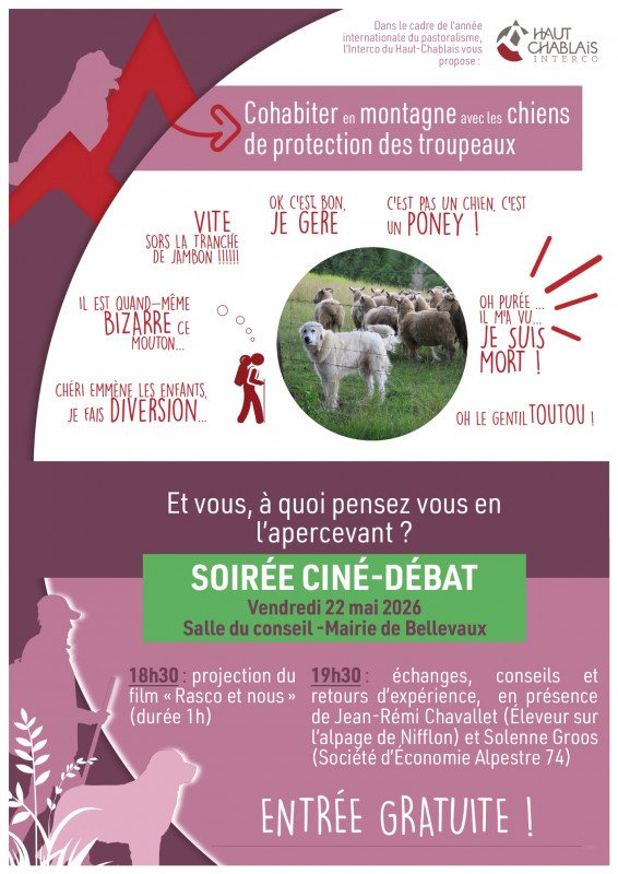 Soirée ciné-débat : Cohabiter en montagne avec les chiens de protection des troupeaux_Bellevaux
