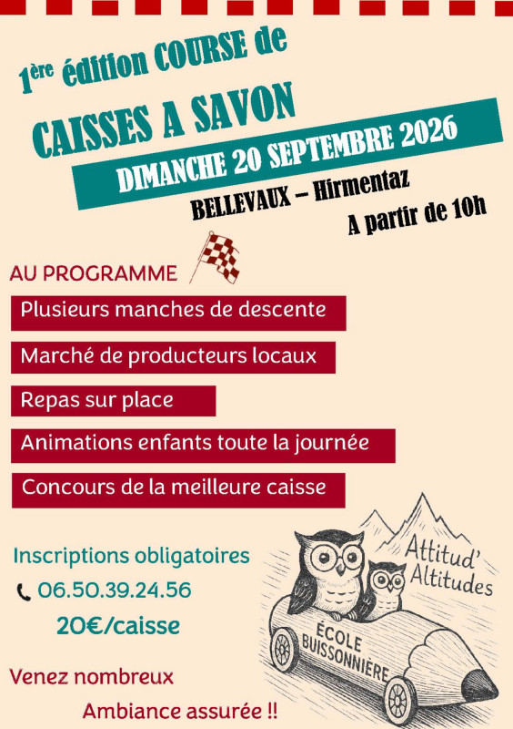 Grande Course de caisses à savon - 1ère édition_Bellevaux - © Ecole Buissonnière Bellevaux Grande Course de caisses à savon - 1ère édition_Bellevaux
