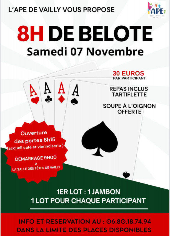 8h de Belote_Vailly - © APE Vailly 8h de Belote_Vailly